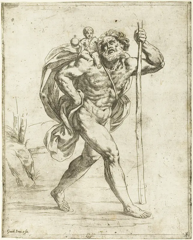 Saint Christopher Wall Art by Guido Reni - High-Resolution Digital Print