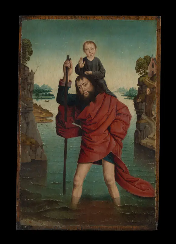 Saint Christopher and the Infant Christ Wall Art by Dieric Bouts - High-Resolution Digital Print