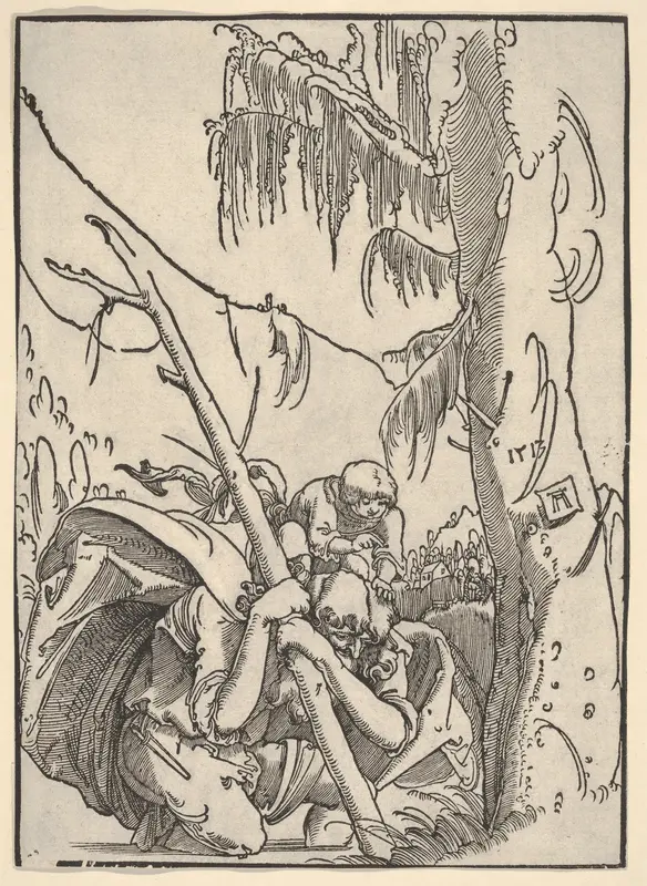Saint Christopher Carrying the Infant Christ Wall Art by Albrecht Altdorfer - High-Resolution Digital Print