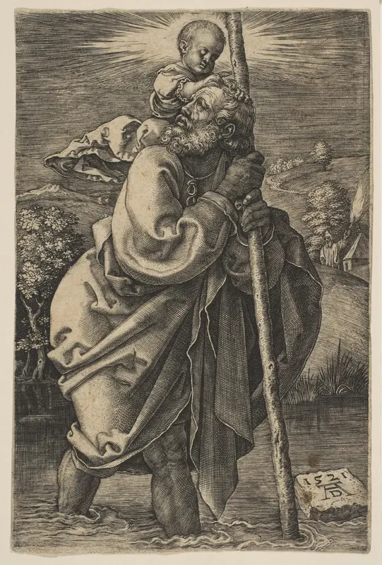 Saint Christopher Facing Left (copy) Wall Art by Albrecht Dürer - High-Resolution Digital Print