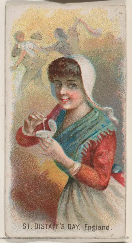 Saint Distaff's Day, England, from the Holidays series (N80) for Duke brand cigarettes Wall Art by W. Duke, Sons & Co. - High-Resolution Digital Print