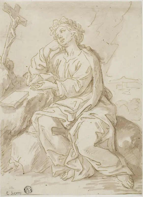Saint Dorothy Praying in Desert Wall Art by Ciro Ferri - High-Resolution Digital Print