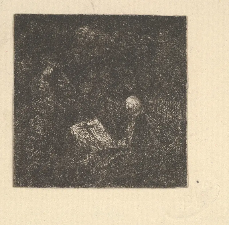 Saint en Prière (Saint in Prayer) Wall Art by Rodolphe Bresdin - High-Resolution Digital Print