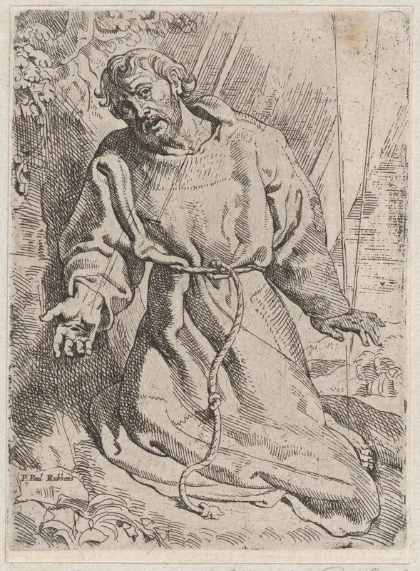 Saint Francis Receiving the Stigmata Wall Art by Willem Pietersz Buytewech - High-Resolution Digital Print