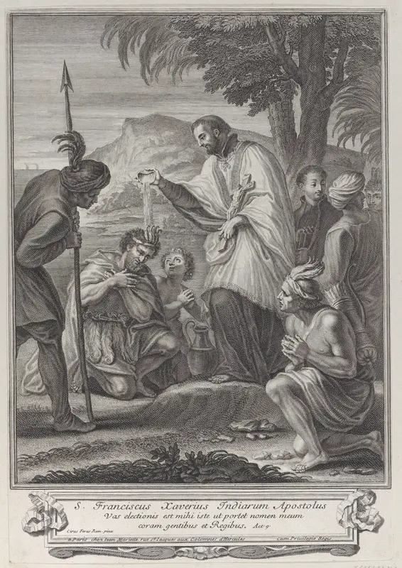 Saint Francis Xavier baptizing the Indians Wall Art by Anonymous - High-Resolution Digital Print