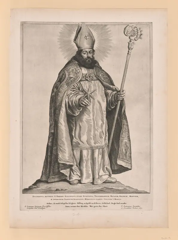 Saint Frederick of Utrecht, from Saints of the North and South Netherlands Wall Art by Cornelis Visscher - High-Resolution Digital Print