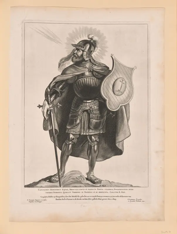 Saint Gangulphus, from Saints of the North and South Netherlands Wall Art by Cornelis Visscher - High-Resolution Digital Print