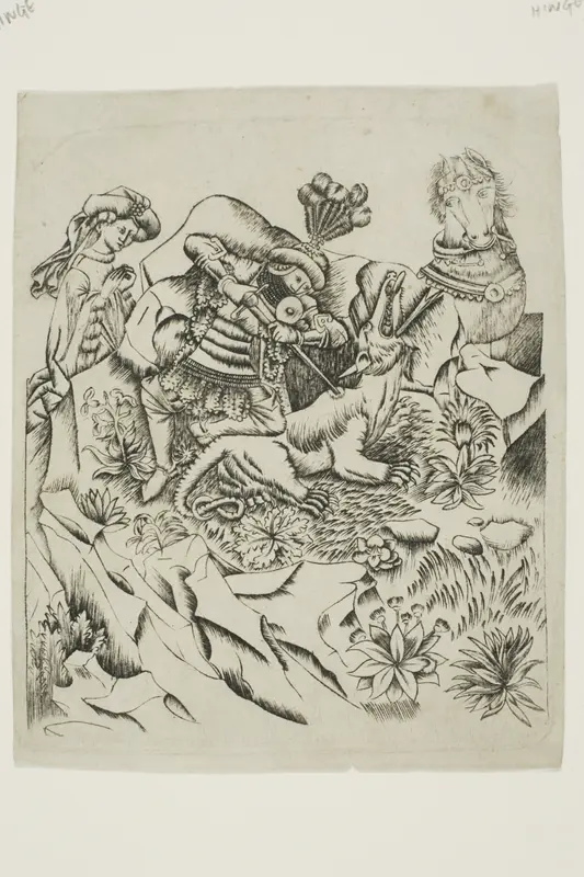 Saint George and the Dragon Wall Art by Master of the Nurnberg Passion - High-Resolution Digital Print