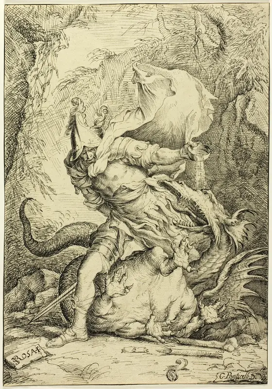 Saint George and the Dragon Wall Art by Giovanni Ponticelli - High-Resolution Digital Print