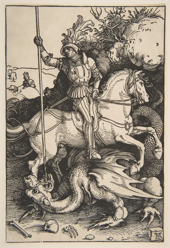 Saint George and the Dragon Wall Art by Albrecht Dürer - High-Resolution Digital Print