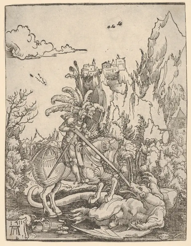 Saint George Killing the Dragon Wall Art by Albrecht Altdorfer - High-Resolution Digital Print