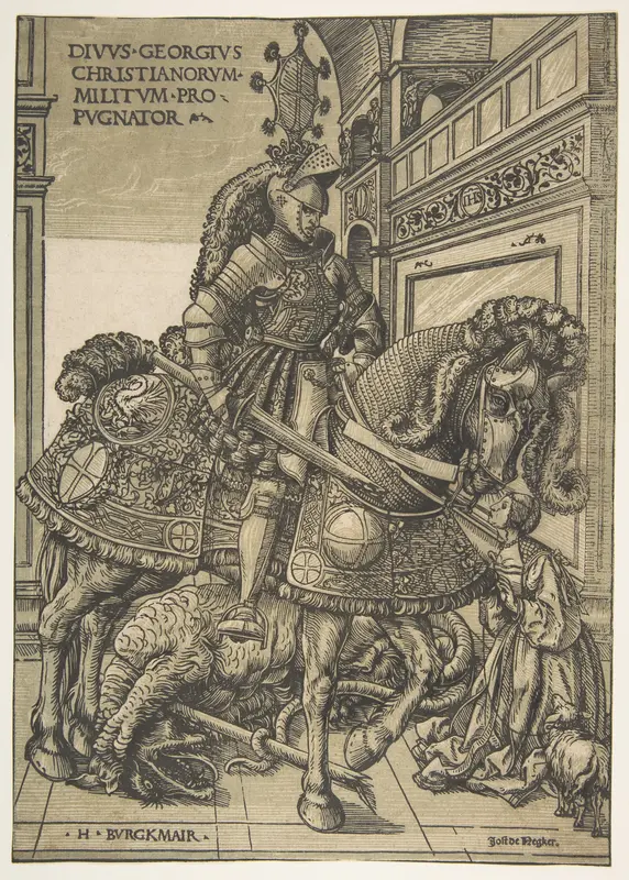 Saint George on Horseback Wall Art by Hans Burgkmair - High-Resolution Digital Print