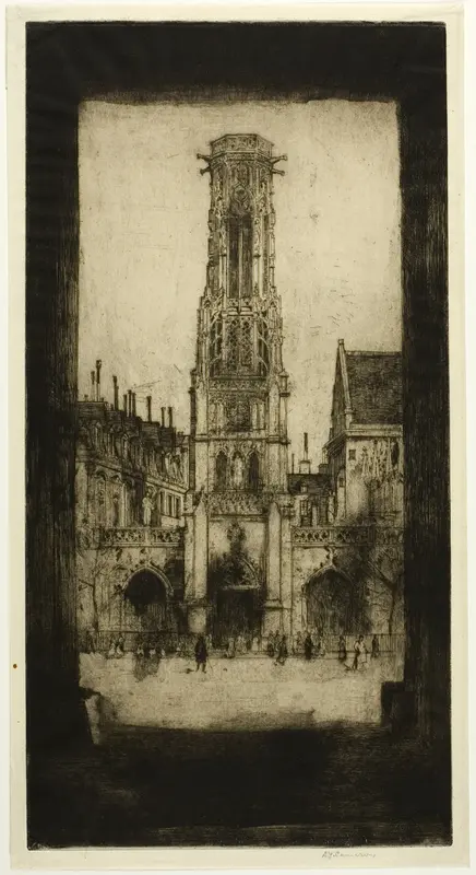 Saint Germain l'Auxerrois, plate two from the Paris Set Wall Art by David Young Cameron - High-Resolution Digital Print