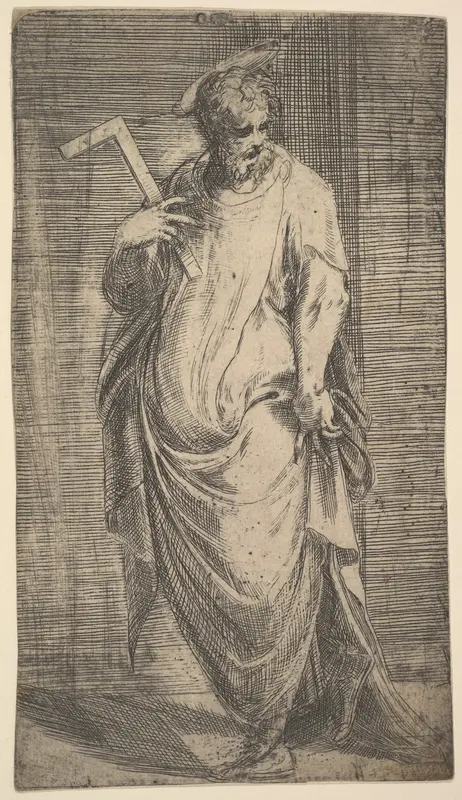 Saint James Minor, from "Christ and the Apostles" Wall Art by Andrea Schiavone (Andrea Meldola) - High-Resolution Digital Print