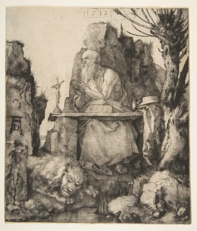 Saint Jerome by the Pollard Willow Wall Art by Albrecht Dürer - High-Resolution Digital Print