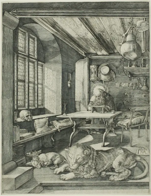 Saint Jerome in His Study Wall Art by Hieronymous Wierix - High-Resolution Digital Print