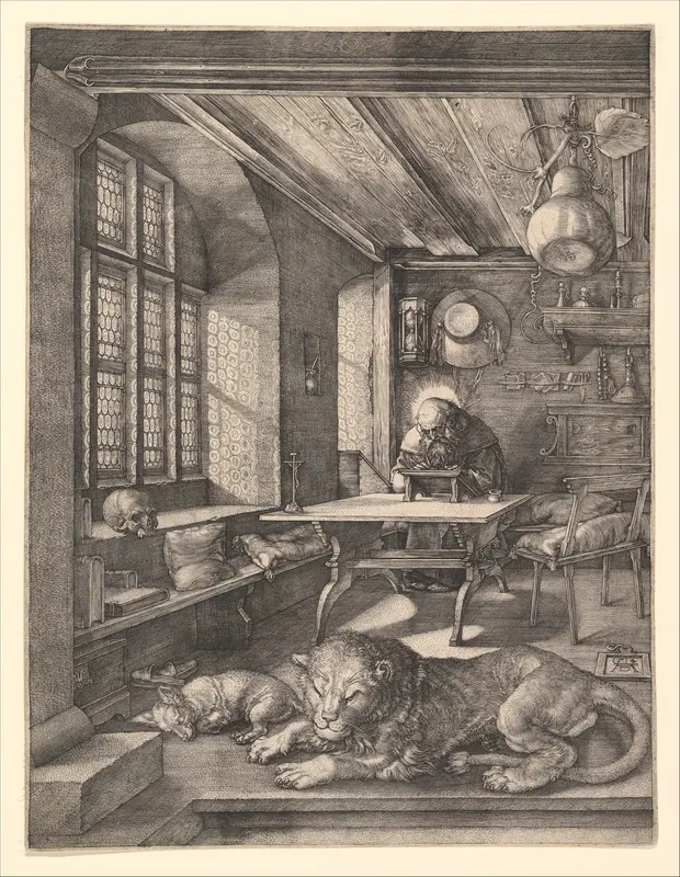 Saint Jerome in His Study Wall Art by Albrecht Dürer - High-Resolution Digital Print