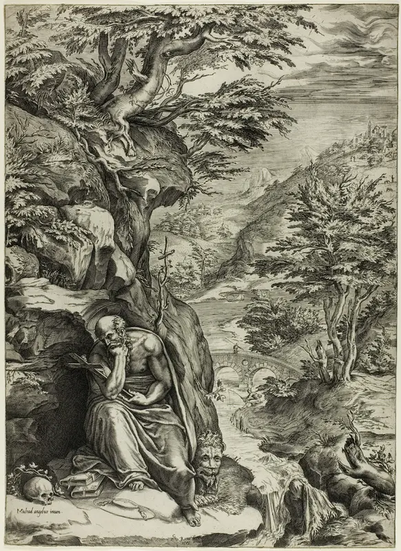 Saint Jerome in the Desert Wall Art by Cherubino Alberti - High-Resolution Digital Print