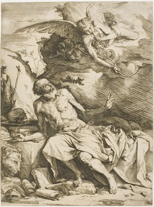 Saint Jerome Listening to the Trumpet of the Last Judgment Wall Art by Jusepe de Ribera - High-Resolution Digital Print
