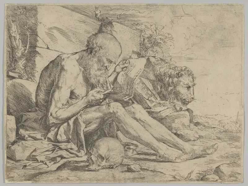 Saint Jerome Reading Wall Art by Jusepe de Ribera (called Lo Spagnoletto) - High-Resolution Digital Print