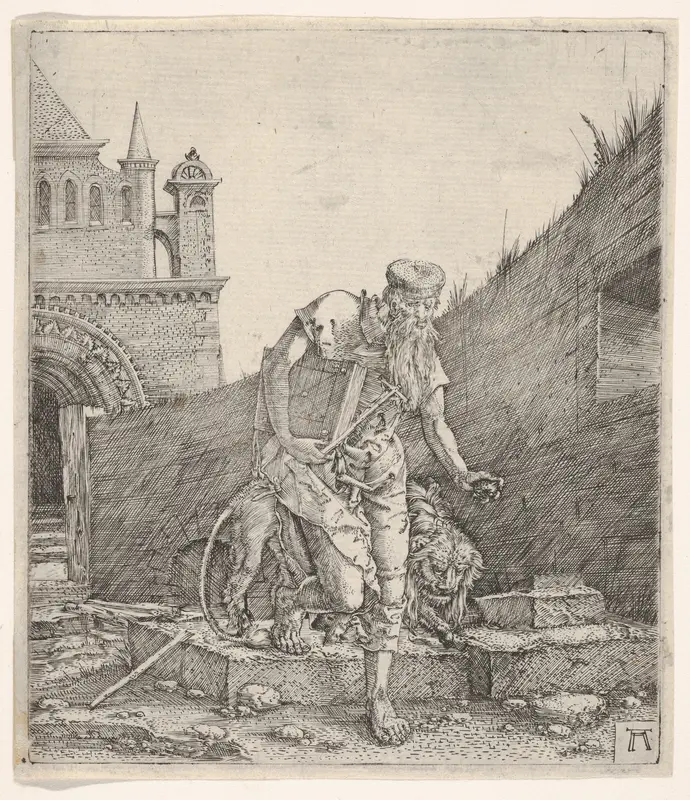 Saint Jerome Walking in a Churchyard Wall Art by Albrecht Altdorfer - High-Resolution Digital Print