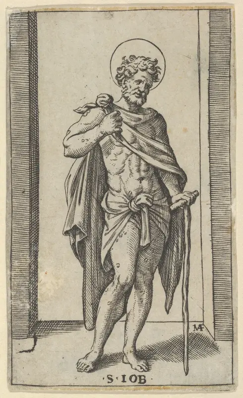 Saint Job, wearing a cloak, from "Piccoli Santi" (Small Saints)