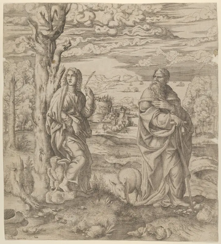 Saint John and Saint Anthony Wall Art by Master IQV - High-Resolution Digital Print
