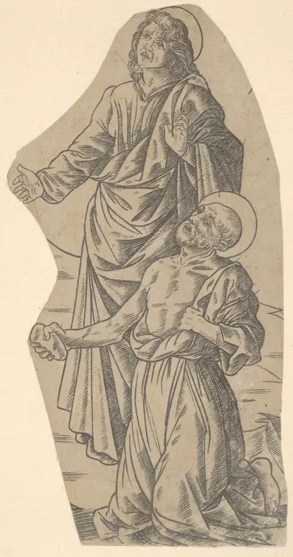 Saint John and Saint Jerome (fragment from a Crucifixion) Wall Art by Francesco Rosselli - High-Resolution Digital Print