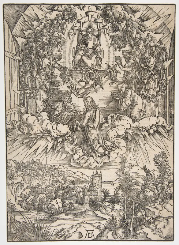 Saint John before God and the Elders, from The Apocalypse Wall Art by Albrecht Dürer - High-Resolution Digital Print