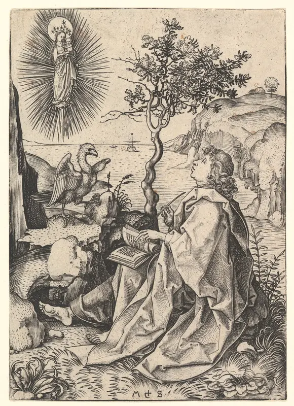 Saint John on Patmos Wall Art by Martin Schongauer - High-Resolution Digital Print