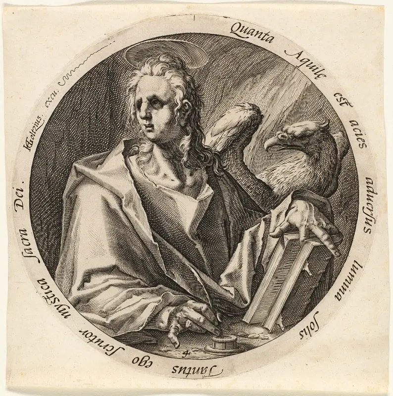 Saint John, plate four from The Four Evangelists Wall Art by Jacob de Gheyn, II - High-Resolution Digital Print