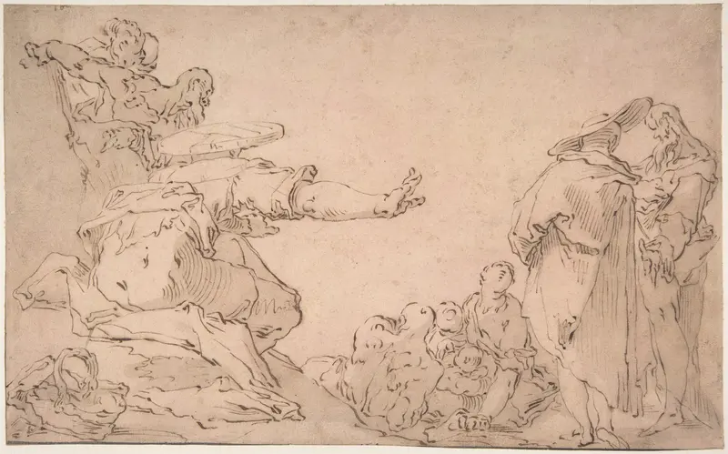 Saint John Preaching in the Wilderness Wall Art by Abraham Bloemaert - High-Resolution Digital Print