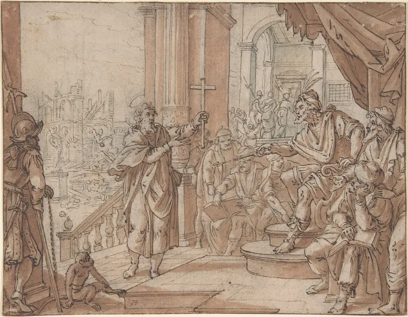 Saint John the Baptist Appearing Before Herod Wall Art by Augustin Braun - High-Resolution Digital Print