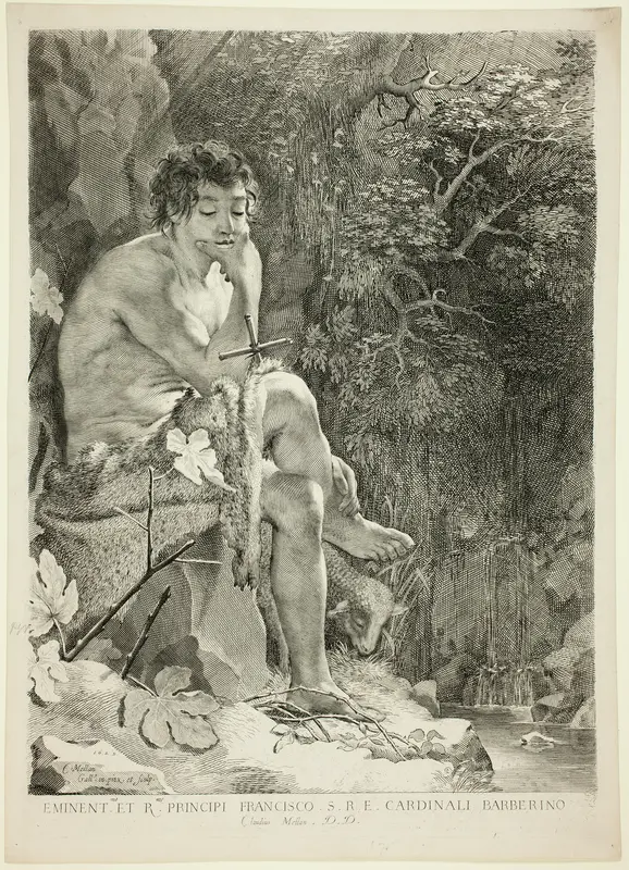 Saint John the Baptist in the Desert Wall Art by Claude Mellan - High-Resolution Digital Print