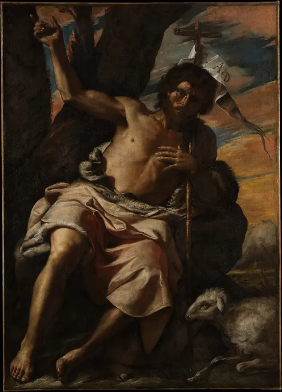 Saint John the Baptist Preaching Wall Art by Mattia Preti (Il Cavalier Calabrese) - High-Resolution Digital Print