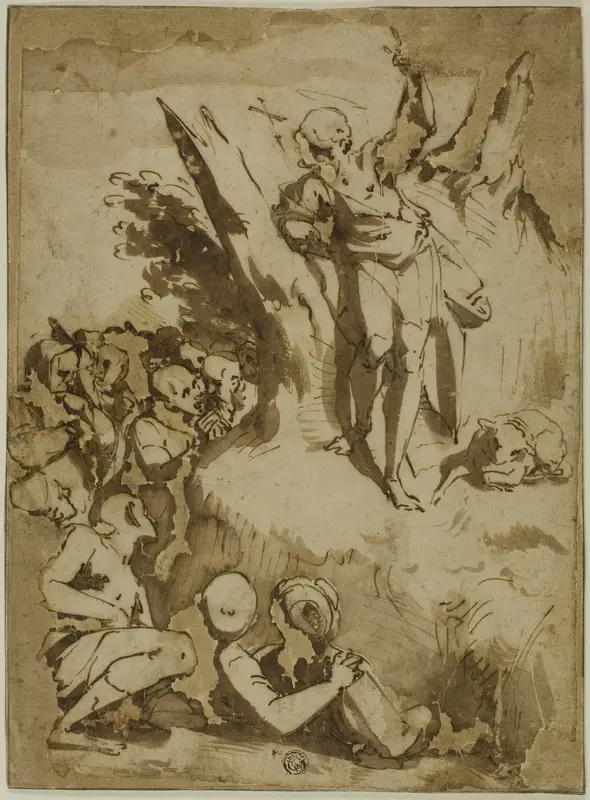 Saint John the Baptist Preaching Wall Art by Luca Cambiaso - High-Resolution Digital Print