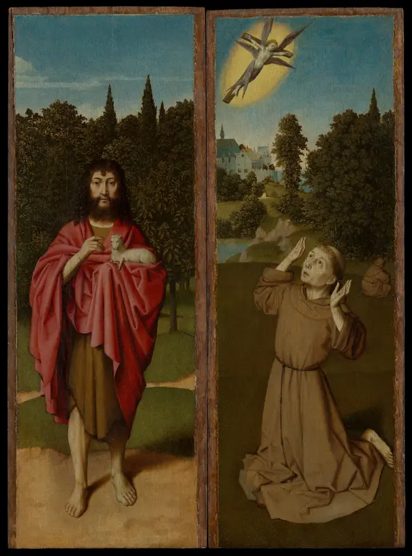 Saint John the Baptist; Saint Francis Receiving the Stigmata Wall Art by Gerard David - High-Resolution Digital Print