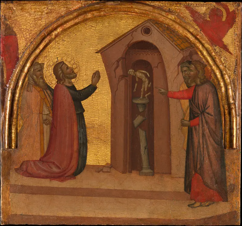 Saint John the Evangelist Causes a Pagan Temple to Collapse Wall Art by Francescuccio Ghissi (Francesco di Cecco Ghissi) - High-Resolution Digital Print