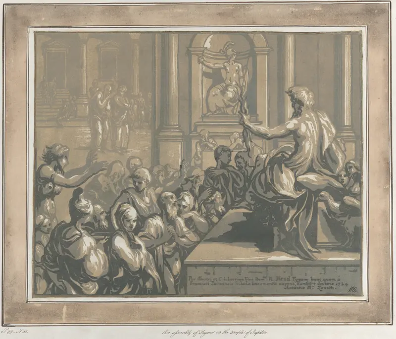 Saint John the Evangelist preaching in a temple Wall Art by Anton Maria Zanetti the Elder - High-Resolution Digital Print