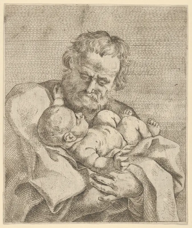 Saint Joseph holding the infant Christ Wall Art by Anonymous - High-Resolution Digital Print