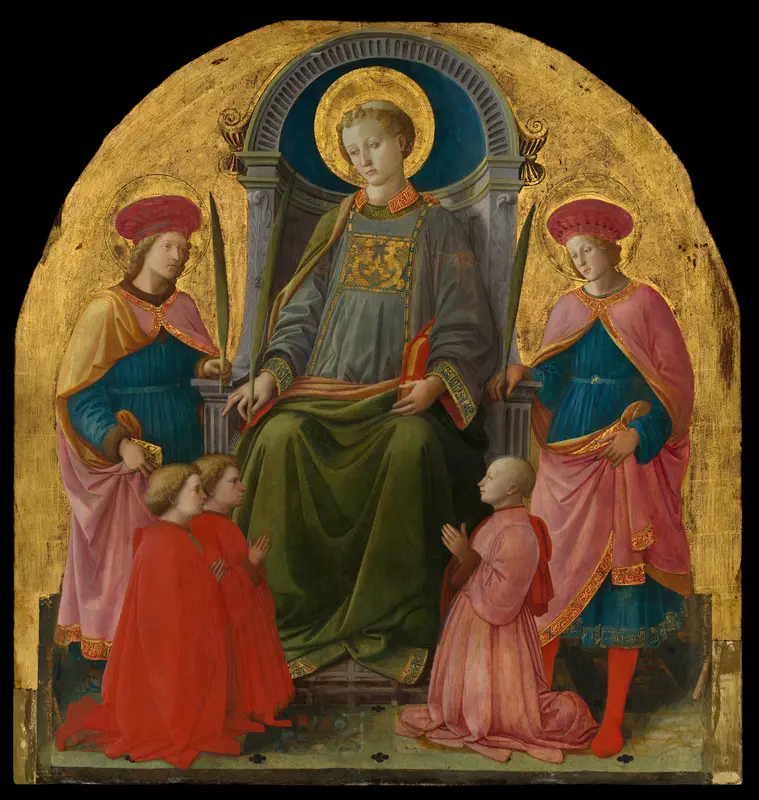 Saint Lawrence Enthroned with Saints and Donors Wall Art by Fra Filippo Lippi - High-Resolution Digital Print