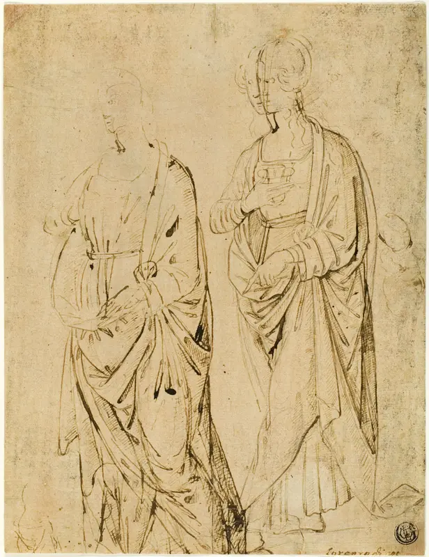 Saint Lucy and a Saint (recto); Alexander the Great in Profile (verso) Wall Art by Agnolo del Mazziere - High-Resolution Digital Print