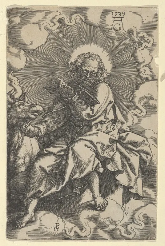 Saint Luke, from "The Four Evangelists" Wall Art by Heinrich Aldegrever - High-Resolution Digital Print