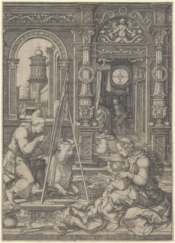 Saint Luke Painting the Virgin Wall Art by Dirck Vellert - High-Resolution Digital Print