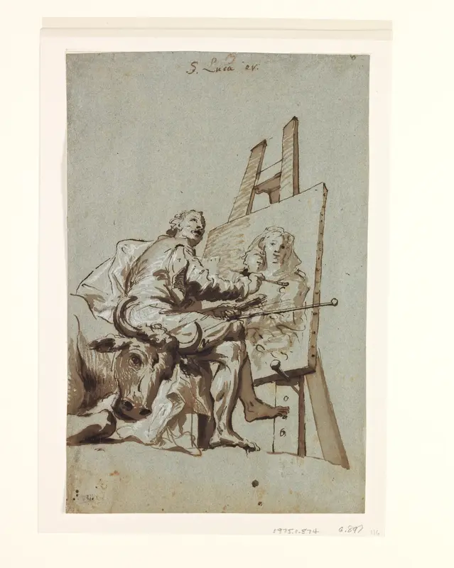 Saint Luke Painting the Virgin Wall Art by Georg Anton Urlaub - High-Resolution Digital Print