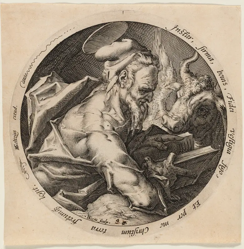Saint Luke, plate three from The Four Evangelists Wall Art by Jacob de Gheyn, II - High-Resolution Digital Print