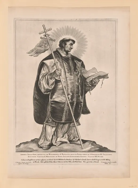 Saint Marcellinus, from Saints of the North and South Netherlands Wall Art by Cornelis Visscher - High-Resolution Digital Print