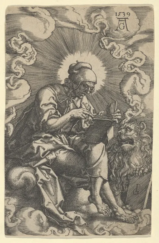 Saint Mark, from "The Four Evangelists" Wall Art by Heinrich Aldegrever - High-Resolution Digital Print