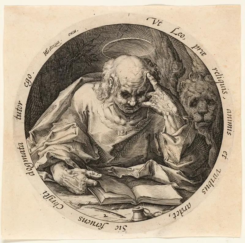 Saint Mark, plate two from The Four Evangelists Wall Art by Jacob de Gheyn, II - High-Resolution Digital Print