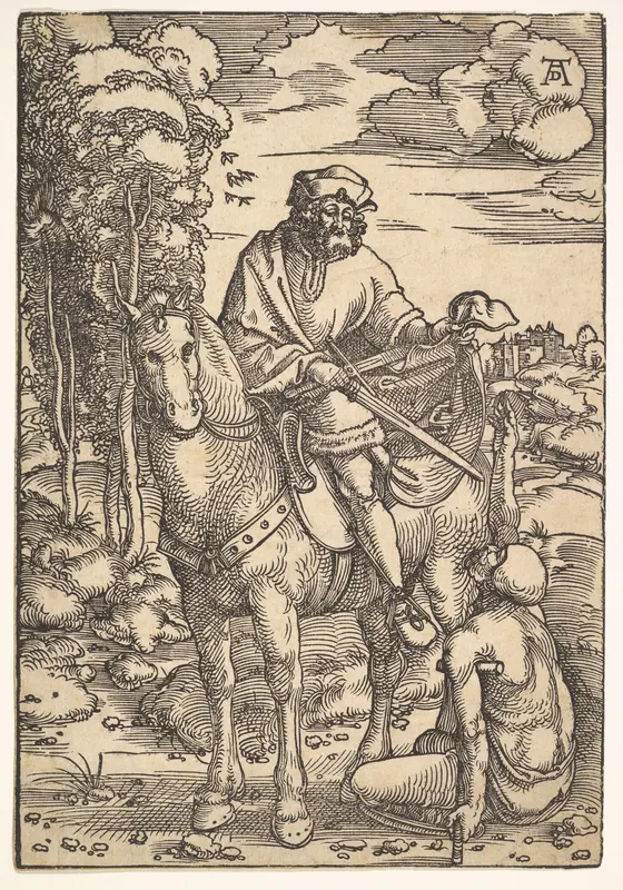 Saint Martin on Horseback Wall Art by Hans Baldung (called Hans Baldung Grien) - High-Resolution Digital Print